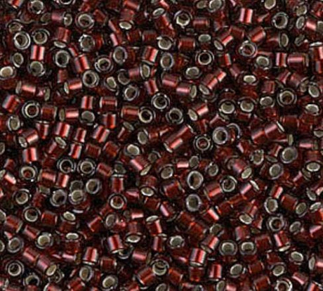 DB1685 11/0 Silver Lined Glazed Dark Cranberry Miyuki Delica