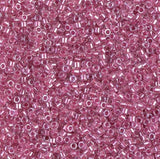 Sparking Peony Pink Lined Crystal Miyuki Delica 11/0 DB0902