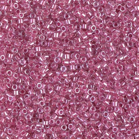 Sparking Peony Pink Lined Crystal Miyuki Delica 11/0 DB0902