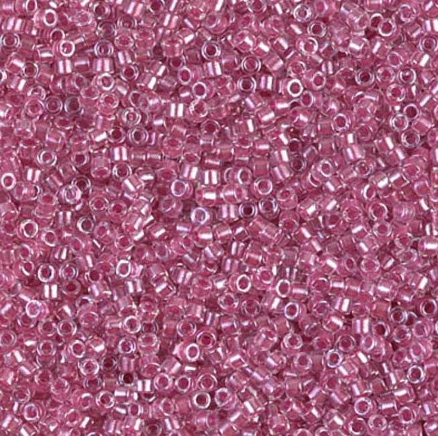 Sparking Peony Pink Lined Crystal Miyuki Delica 11/0 DB0902