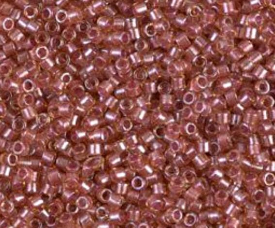 DB0913 11/0 Sparking Salmon Lined Topaz Miyuki Delica