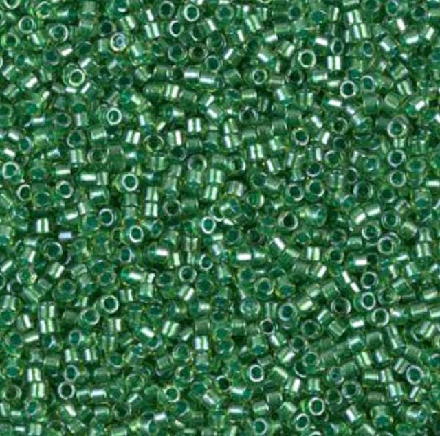 Sparking Green Lined Chartreuse Crystal Miyuki Delica 11/0 DB0916