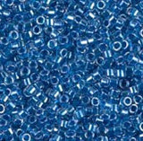 DB0920 11/0 Sparking Cerulean Blue Lined Crystal Miyuki Delica