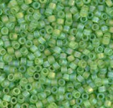 DB1281 11/0 Matte Transparent Lime AB Miyuki Delica