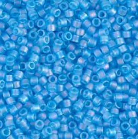 DB1284 11/0 Matte Transparent Ocean Blue AB Miyuki Delica