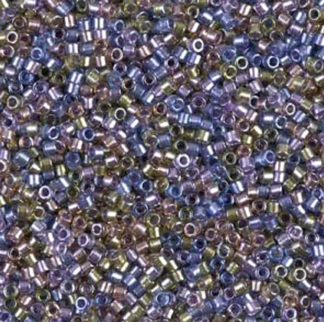 DB0986 11/0 Sparkling Lined Majestic Purple Gold Mix Miyuki Delica