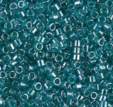 DB1228 11/0 Transparent Caribbean Teal Luster Miyuki Delica