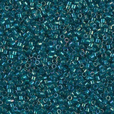DB1764 11/0 Emerald Lined Aqua AB Miyuki Delica