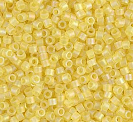 DB0854 11/0 Matte Transparent Yellow AB Miyuki Delica