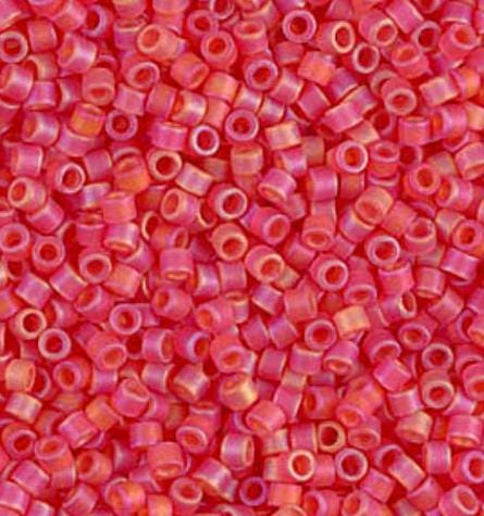 DB0856 11/0 Matte Transparent Red Orange AB Miyuki Delica
