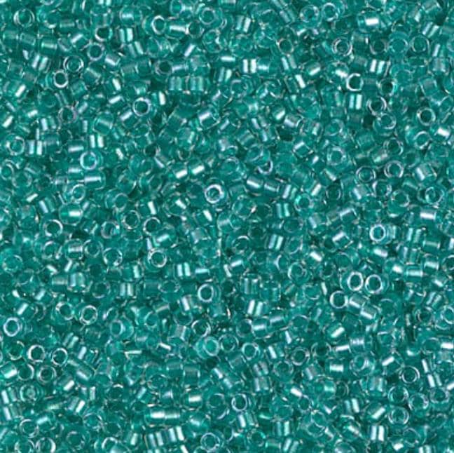 Sparking Aqua Green Lined Crystal Miyuki Delica 11/0 DB0904