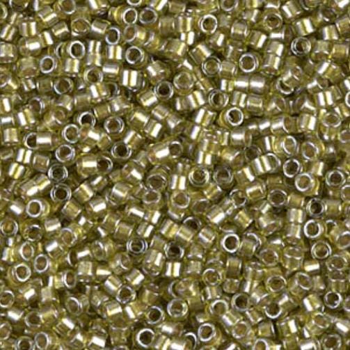 DB0908 11/0 Sparking Beige Lined Chartreuse Miyuki Delica