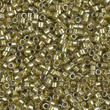 DB0908 11/0 Sparking Beige Lined Chartreuse Miyuki Delica