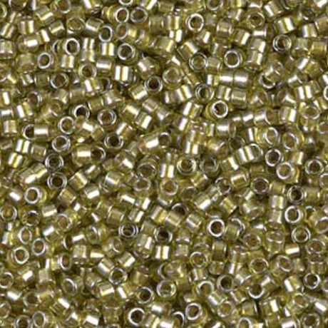 DB0908 11/0 Sparking Beige Lined Chartreuse Miyuki Delica