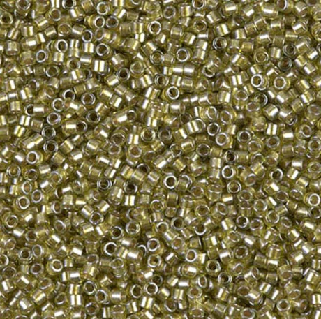 Sparking Beige Lined Chartreuse Miyuki Delica 11/0 DB0908