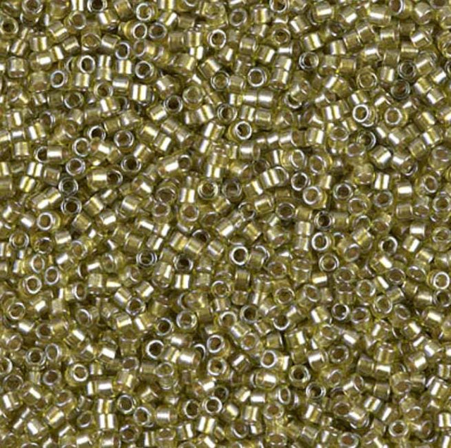Sparking Beige Lined Chartreuse Miyuki Delica 11/0 DB0908