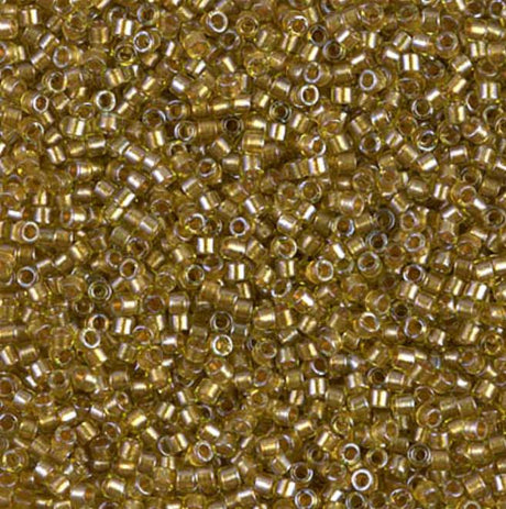 Sparkling Honey Beige Lined Chartreuse Miyuki Delica 11/0 DB0909