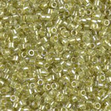 DB0910 11/0 Sparkling Yellow Green Lined Crystal Miyuki Delica