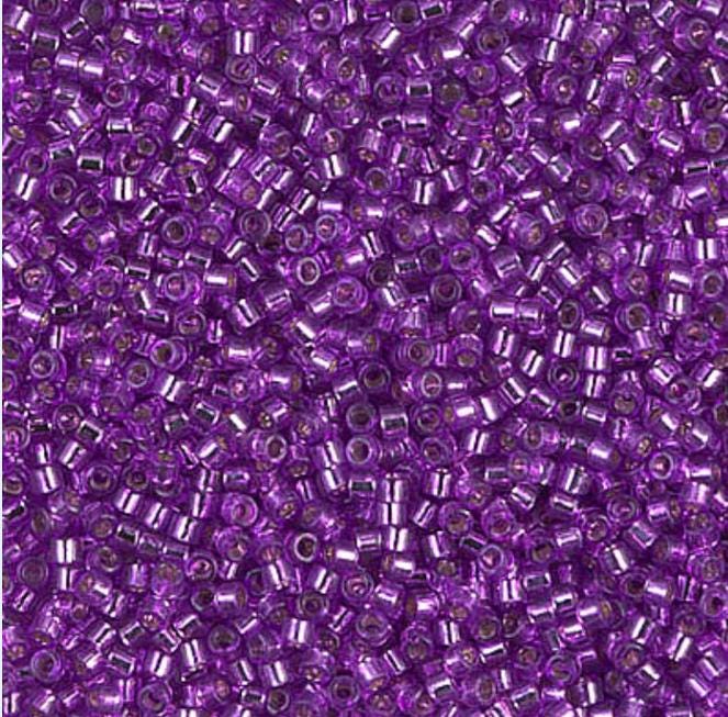 DB1345 11/0 Dyed Silver Lined Magenta Miyuki Delica