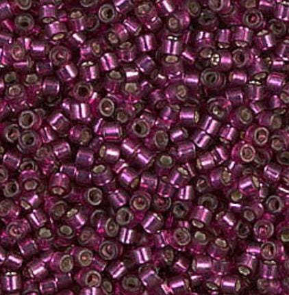 Delica, 11/0 Dyed Silver Lined Raspberry, DB1342 Miyuki Delica-5 grams