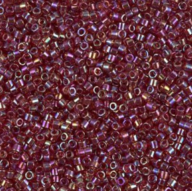 DB1242 11/0 Transparent Dark Cranberry AB Miyuki Delica 