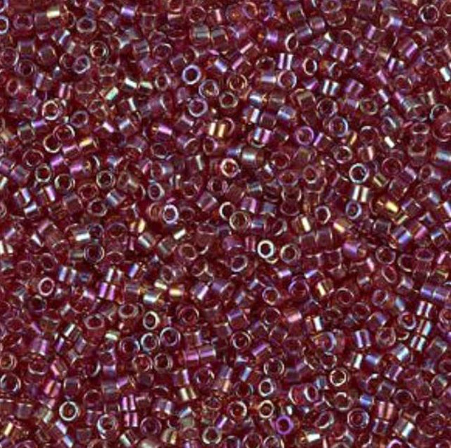 DB1242 11/0 Transparent Dark Cranberry AB Miyuki Delica 