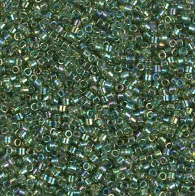 DB1247 11/0 Transparent Olive AB Miyuki Delica 