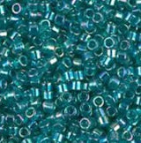 DB1248 11/0 Transparent Caribbean Teal AB Miyuki Delica 