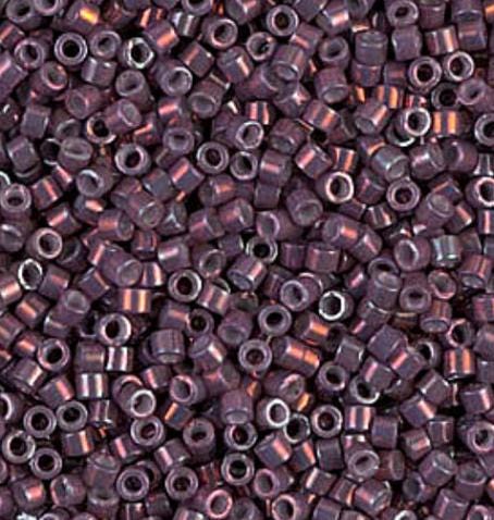 DB1012 11/0 Metallic Med Raspberry Gold Iris Miyuki Delica