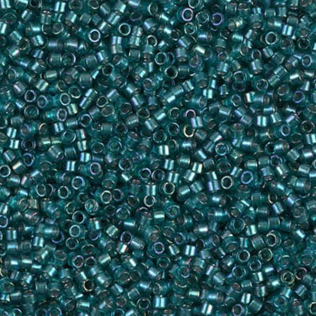 Sparkling Aqua Green Lined Teal AB Miyuki Delica 11/0 DB1769