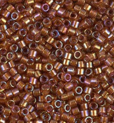 DB1736 11/0 Sparkling Beige Lined Dark Topaz AB Miyuki Delica