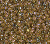 DB1738 11/0 Cocoa Lined Chartreuse AB Miyuki Delica