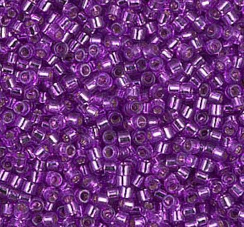 Delica, 11/0 Dyed Silver Lined Bright Magenta, DB1345 Miyuki Delica-5 grams
