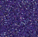 DB1755 11/0 Fuchsia Lined Aqua AB Miyuki Delica