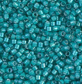 DB1782 11/0 White Lined Teal AB Miyuki Delica