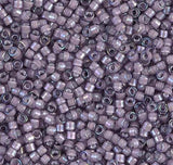 DB1789 11/0 White Lined Amethyst AB Miyuki Delica