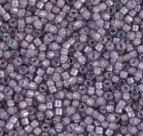 DB1789 11/0 White Lined Amethyst AB Miyuki Delica