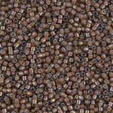 DB1790 11/0 White Lined Sable Brown AB Miyuki Delica 
