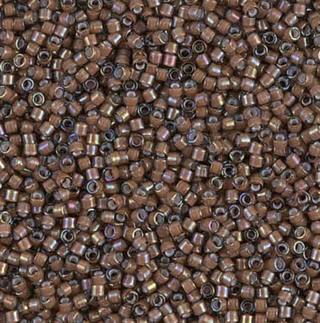 DB1790 11/0 White Lined Sable Brown AB Miyuki Delica 