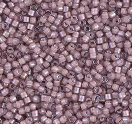 DB1791 11/0 White Lined Smoky Amethyst AB Miyuki Delica