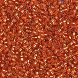 DB2158 11/0 Duracoat Silver Lined Dyed Clementine Miyuki Delica