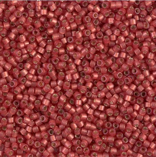 DB2173 11/0 Duracoat Semi Frosted Silver Lined Dyed Light Watermelon Miyuki Delica 