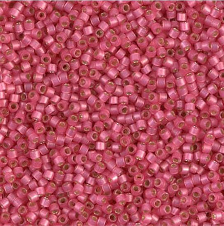 DB2175 11/0 Duracoat Semi Frosted Silver Lined Dyed Hibiscus Miyuki Delica