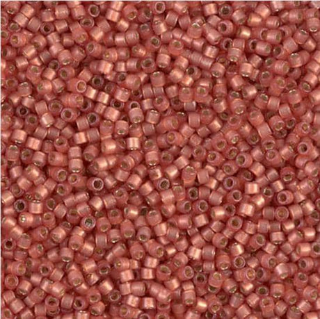 DB2178 11/0 Duracoat Semi Frosted Silver Lined Dyed Papaya Miyuki Delica