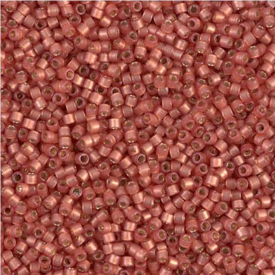 DB2178 11/0 Duracoat Semi Frosted Silver Lined Dyed Papaya Miyuki Delica