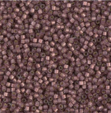 DB2183 11/0 Duracoat Semi Frosted Silver Lined Dyed Raisin Miyuki Delica