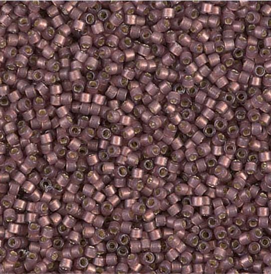 DB2183 11/0 Duracoat Semi Frosted Silver Lined Dyed Raisin Miyuki Delica