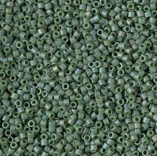 DB2312 11/0 Matte Opaque Glazed Basil Green AB Miyuki Delica