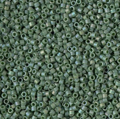 DB2312 11/0 Matte Opaque Glazed Basil Green AB Miyuki Delica