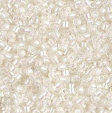 DB1701 11/0 Pearl Lined Transparent Pale Beige AB Miyuki Delica